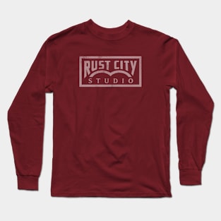 Rust City Studio Logo (White, Faded) Long Sleeve T-Shirt